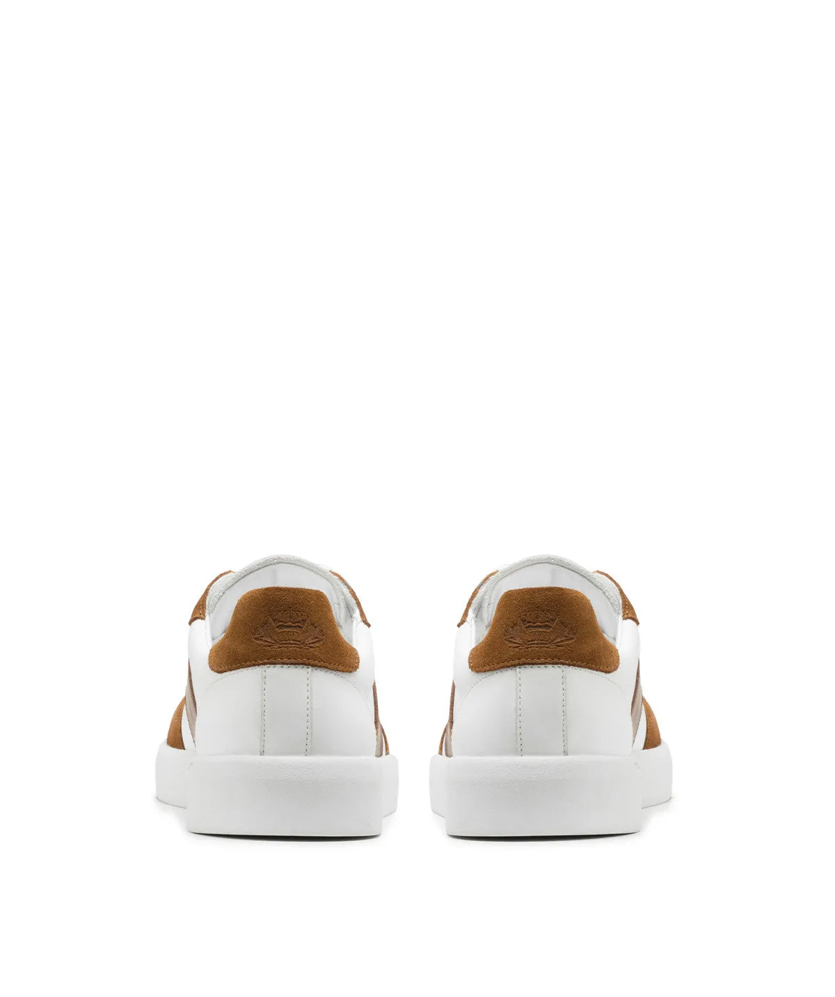 Finsbury Leo sneakers wit bruin leer