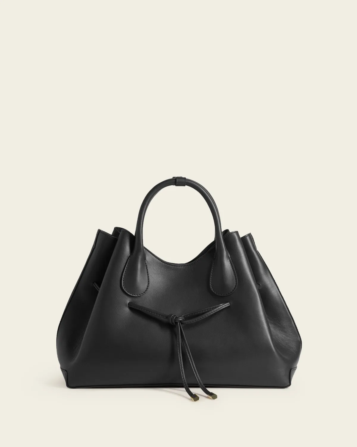 Flattered Maris shopper zwart leer hengsel