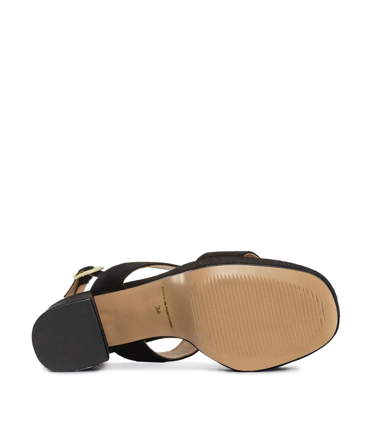 Finsbury Janis zwarte sandalen blokhak fluweel