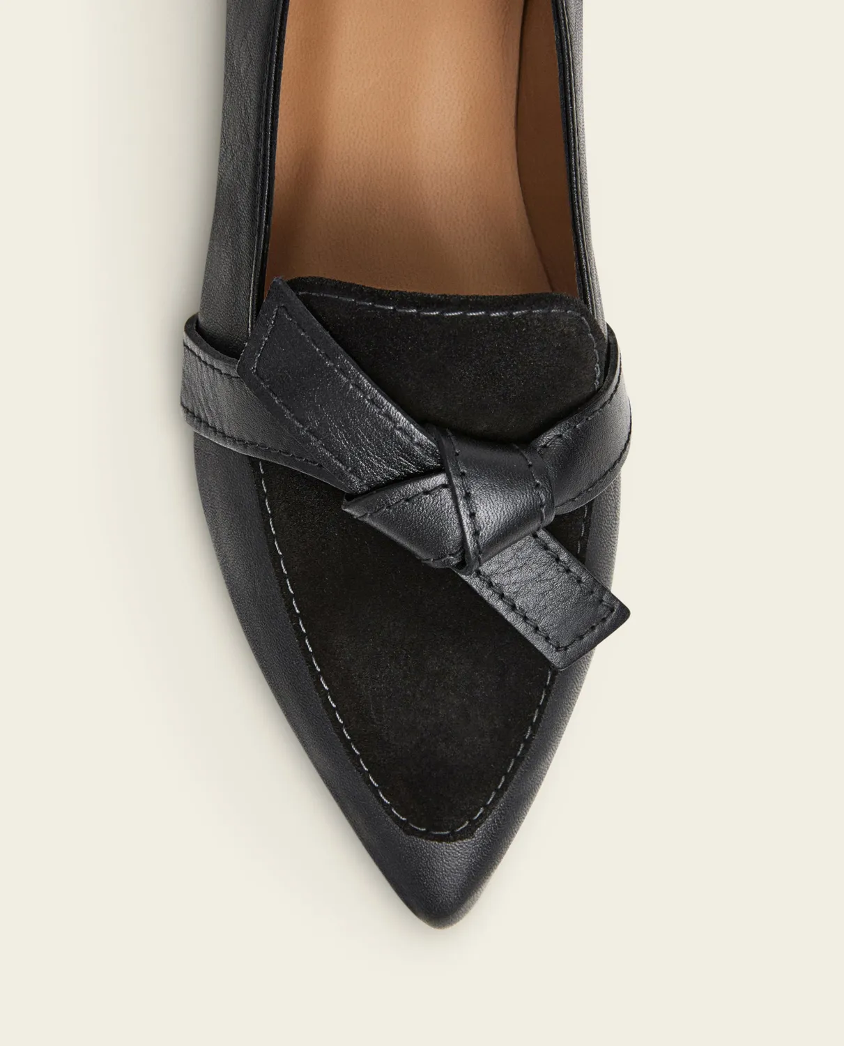 Flattered Ally loafers zwart leer met knoop