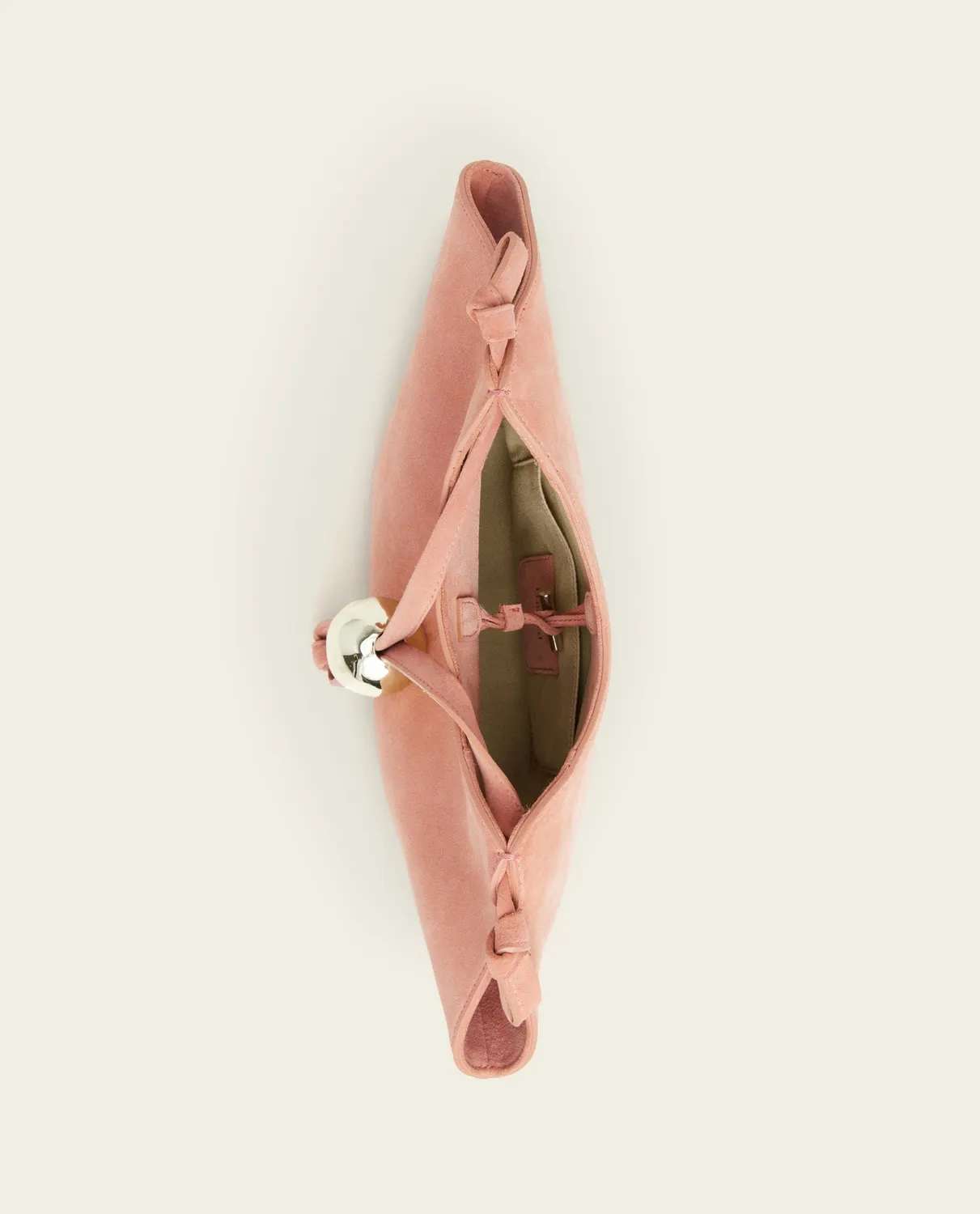 Flattered Donia schoudertas suède blush pink mini