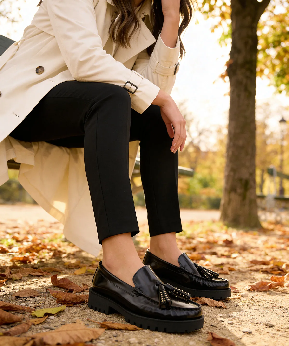 Finsbury Ariane loafers zwart lak kwastjes