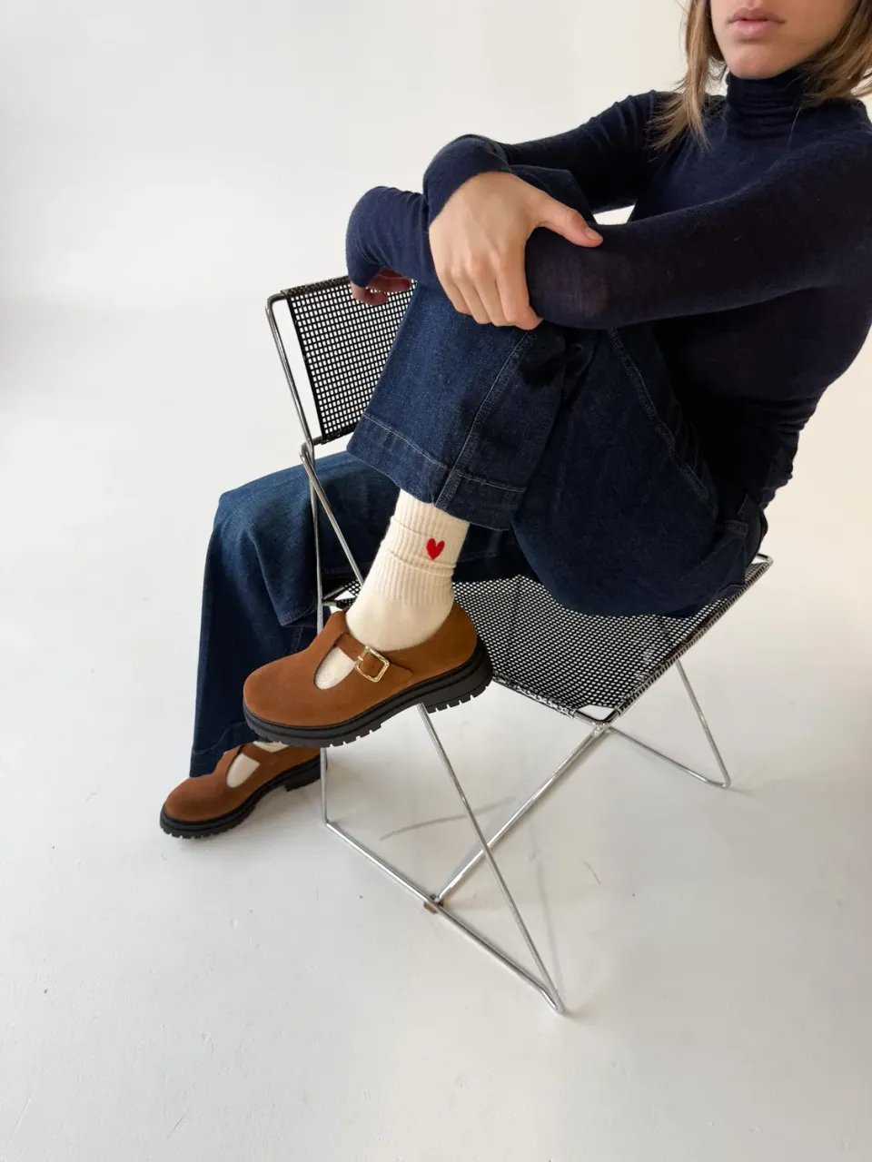 Jutelaune Heart Red sokken rood one size bio-katoen