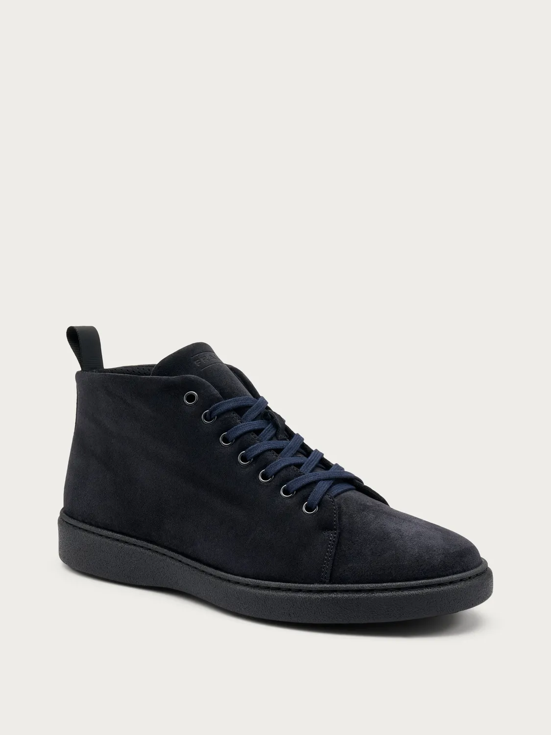 Frau Verona hoge veterschoenen blauw suède