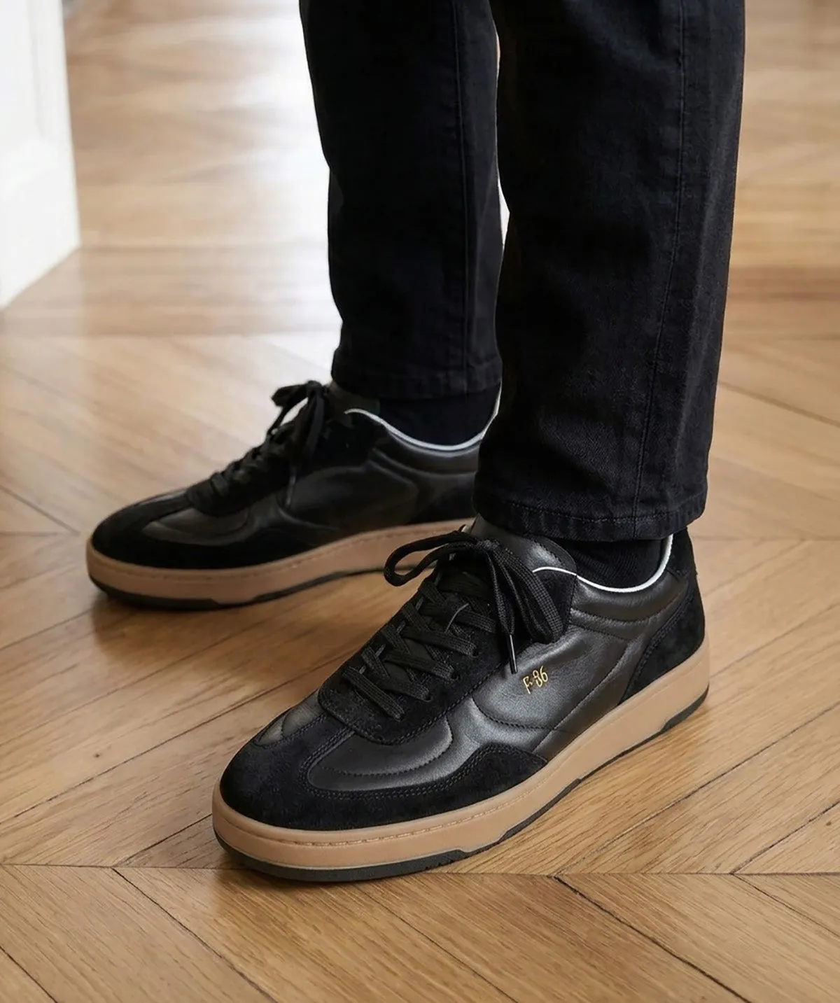 Finsbury Jules sneakers zwart leer