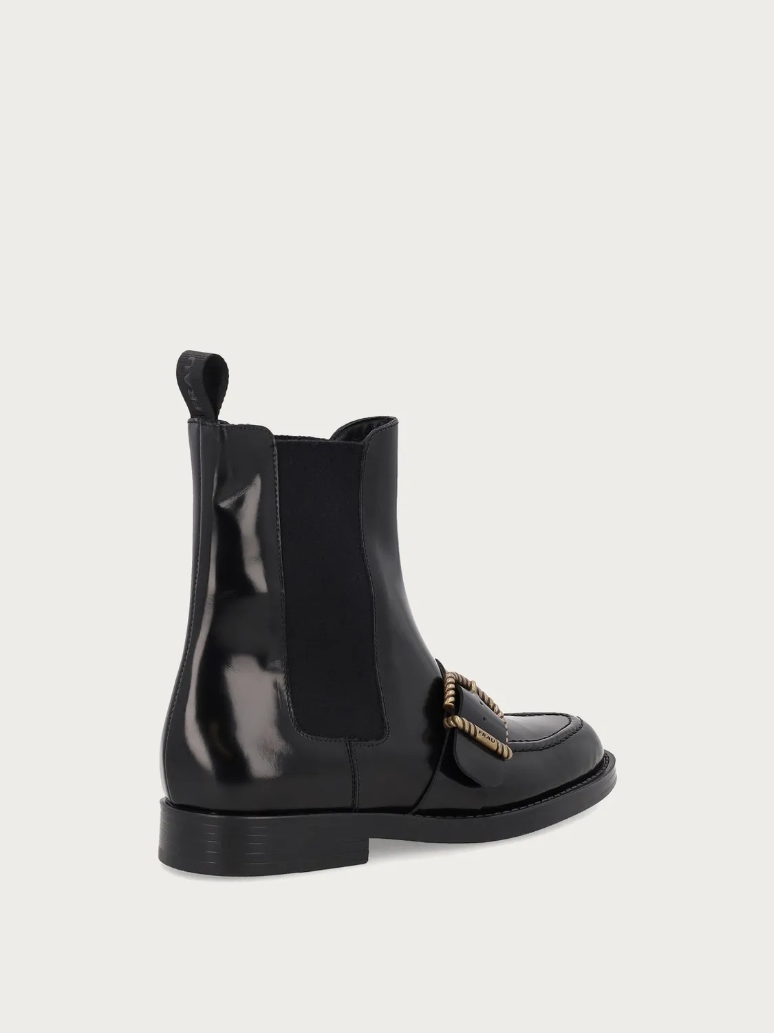 Frau Verona Beatle boots zwart geborsteld leer met gesp