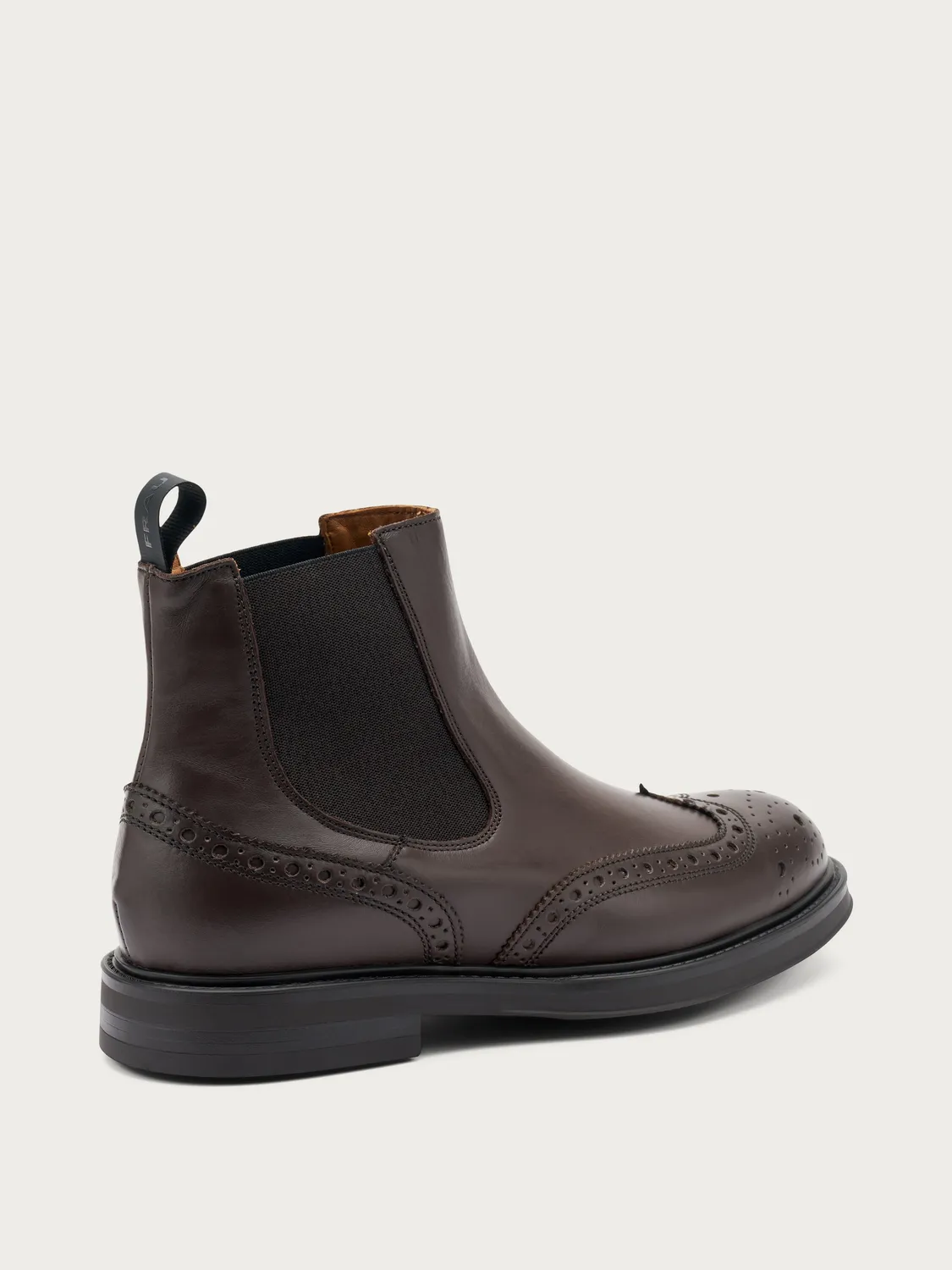 Frau Verona donkerbruine leren wing-tip chelsea boots heren
