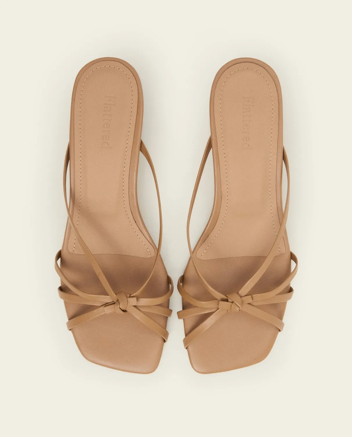 Flattered Eunisa sandaal cognac leer kittenhak