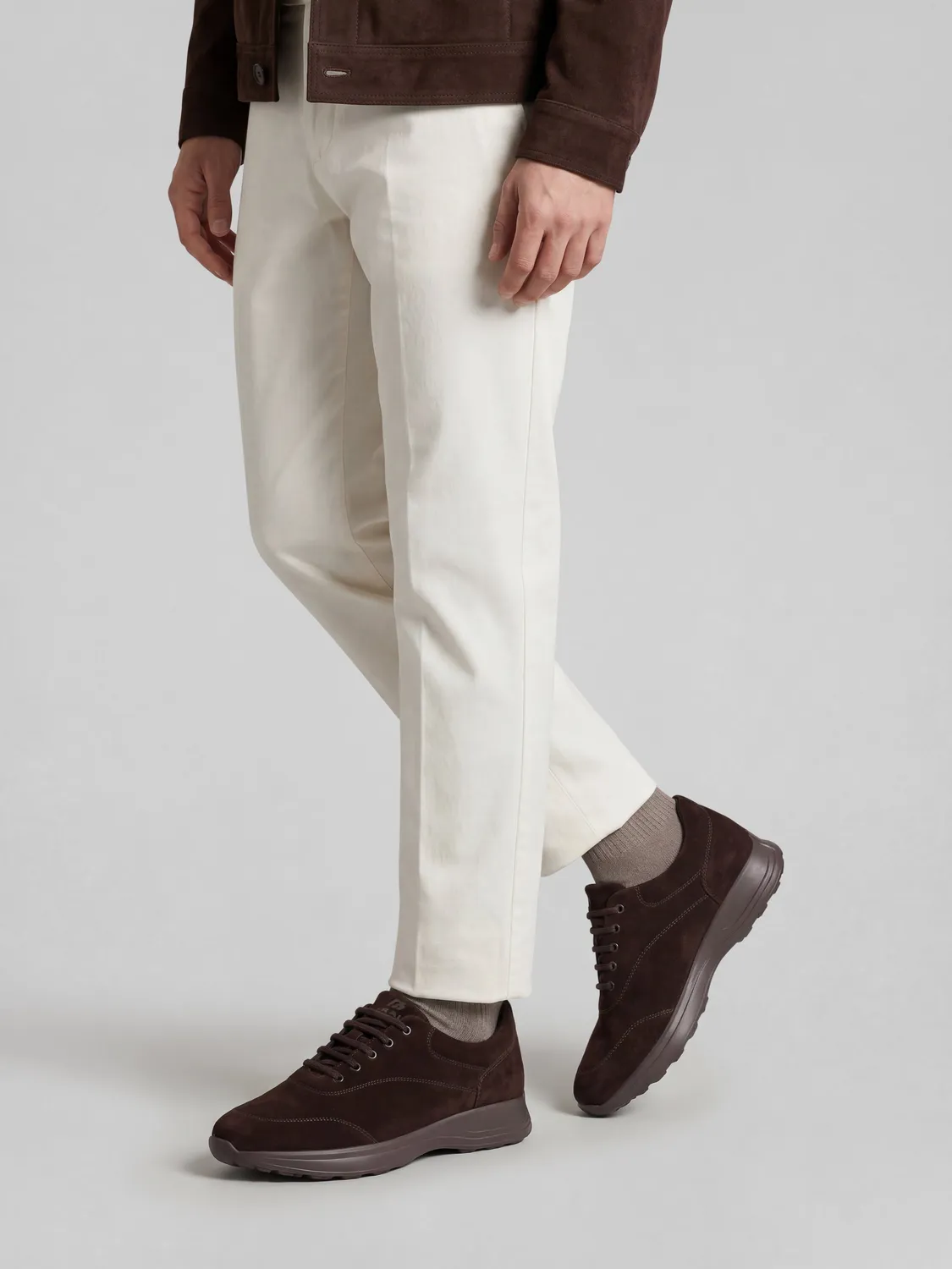 Frau Comfort Tech veterschoenen donkerbruin suède heren