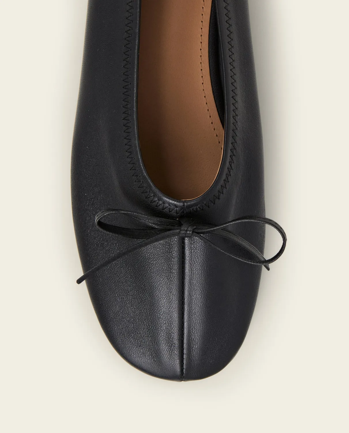 Flattered Blaise ballerina zwart leer met strik