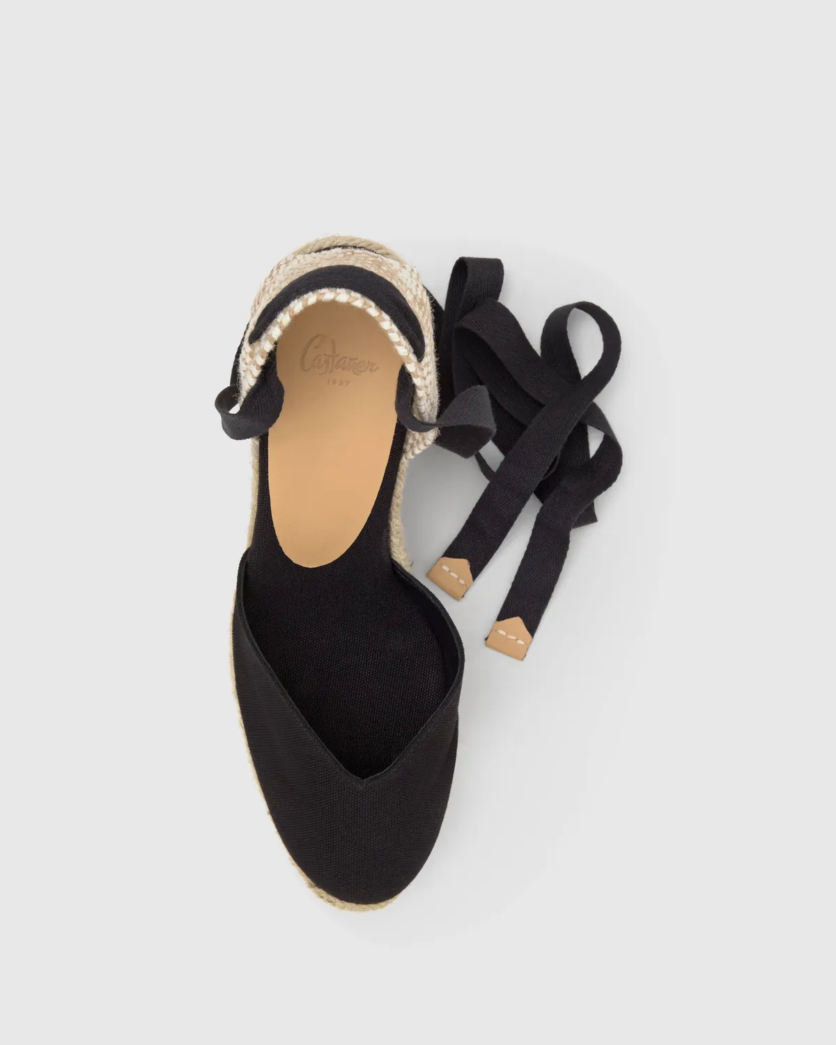 Castaner Chiara 8/001 espadrilles zwart 9 cm sleehak