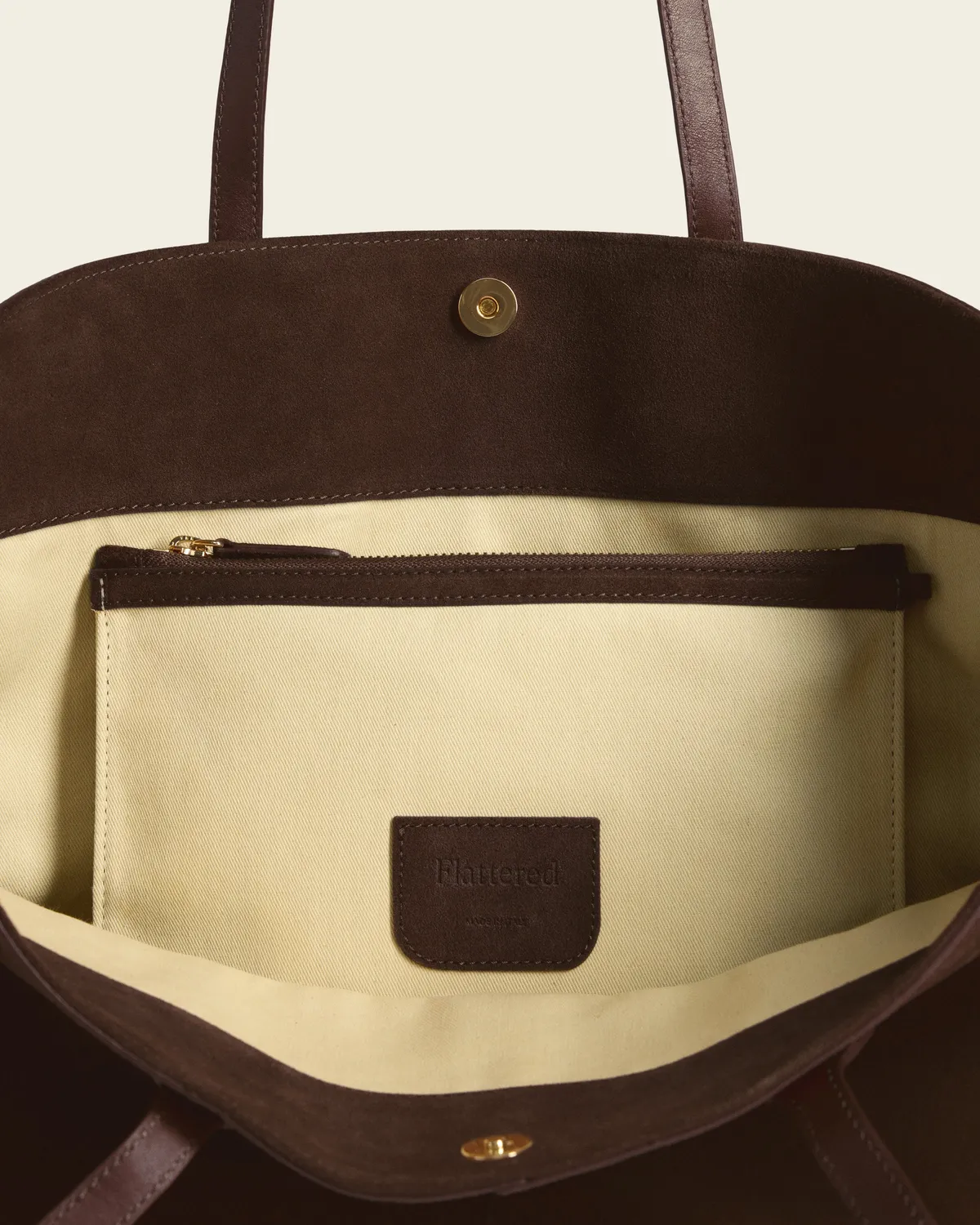 Flattered Lesley tote bag chocolate suède