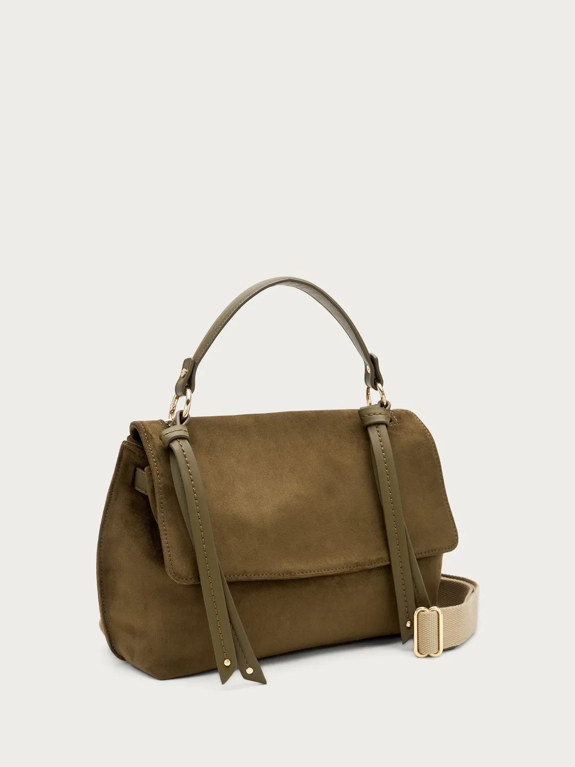 Frau groene shopper suède-look met hengsel