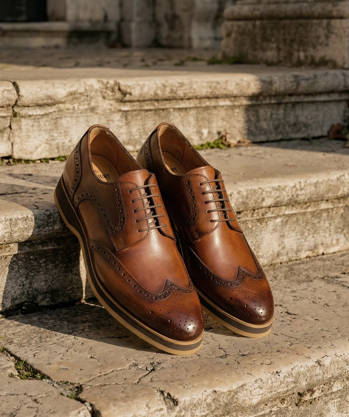 Finsbury Tradizione Elias derby bruin patina leer