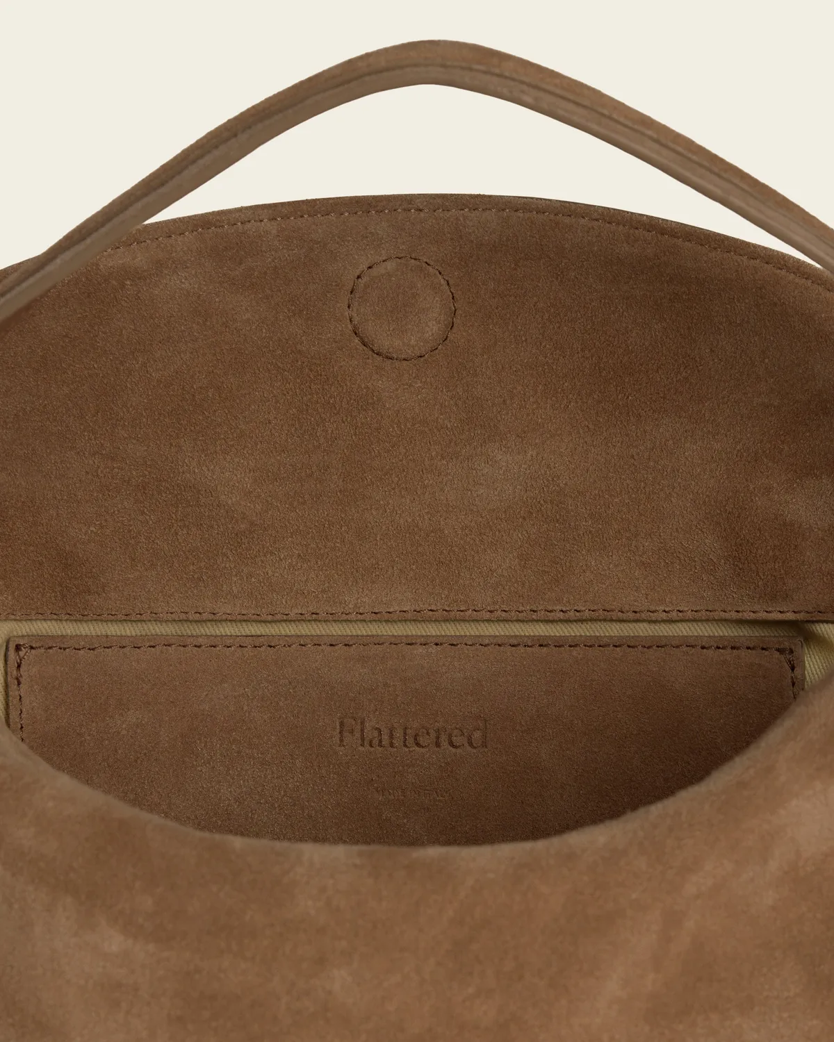 Flattered Hera handtas wet sand suede top-handle