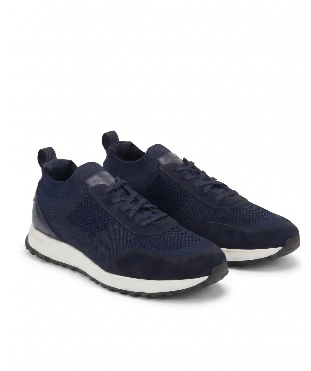 Finsbury Rico sneakers marineblauw canvas leer