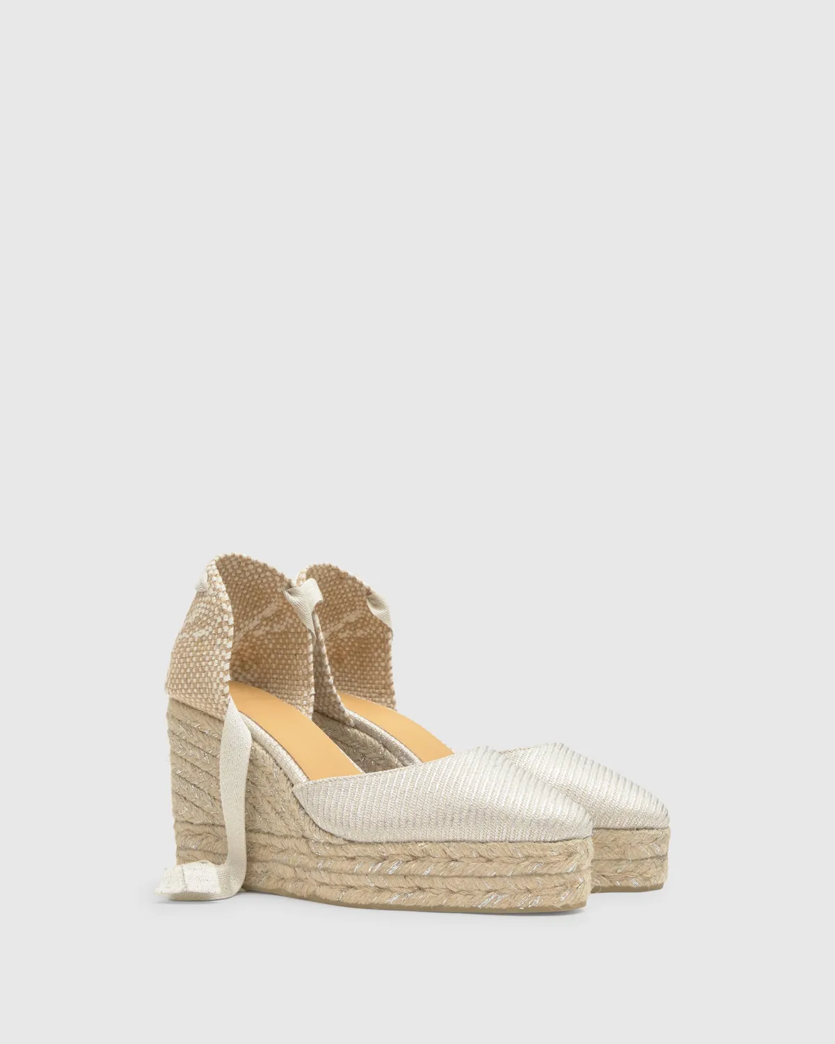 Castaner Joyce/8ED/291 espadrille zilver metallic linnen