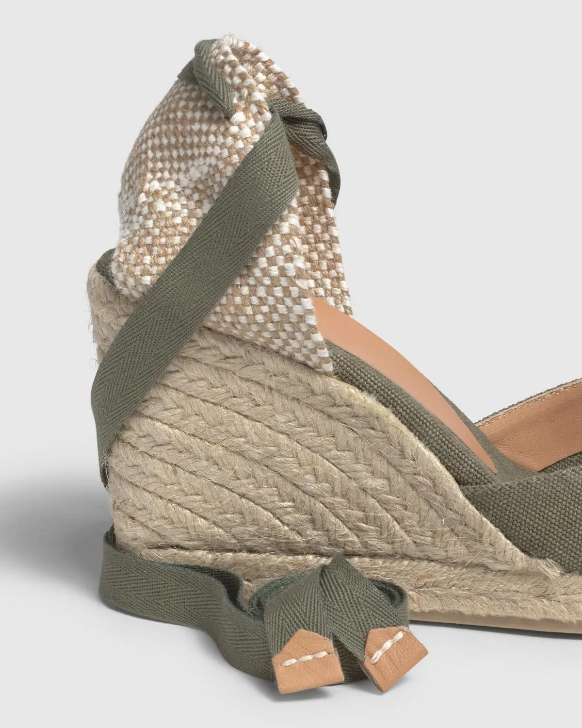 Castaner Carina 8/002 espadrilles olijf sleehak 9 cm