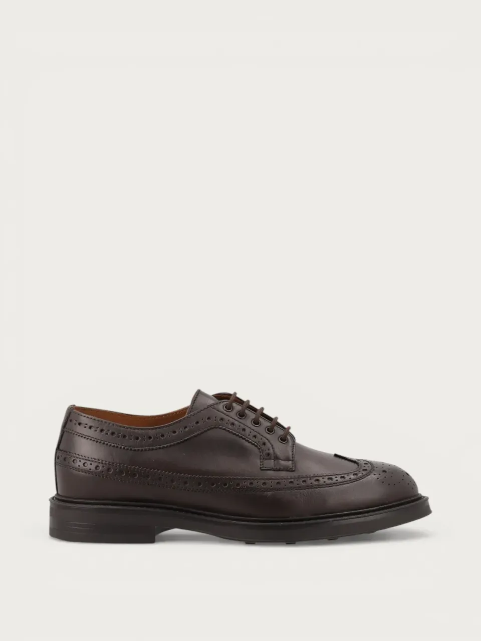 Frau Verona donkerbruine leren veterschoenen wing-tip heren