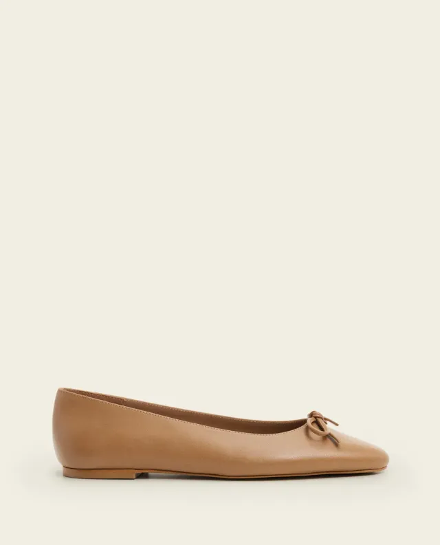 Flattered Bodil ballerina's cognac leer strik
