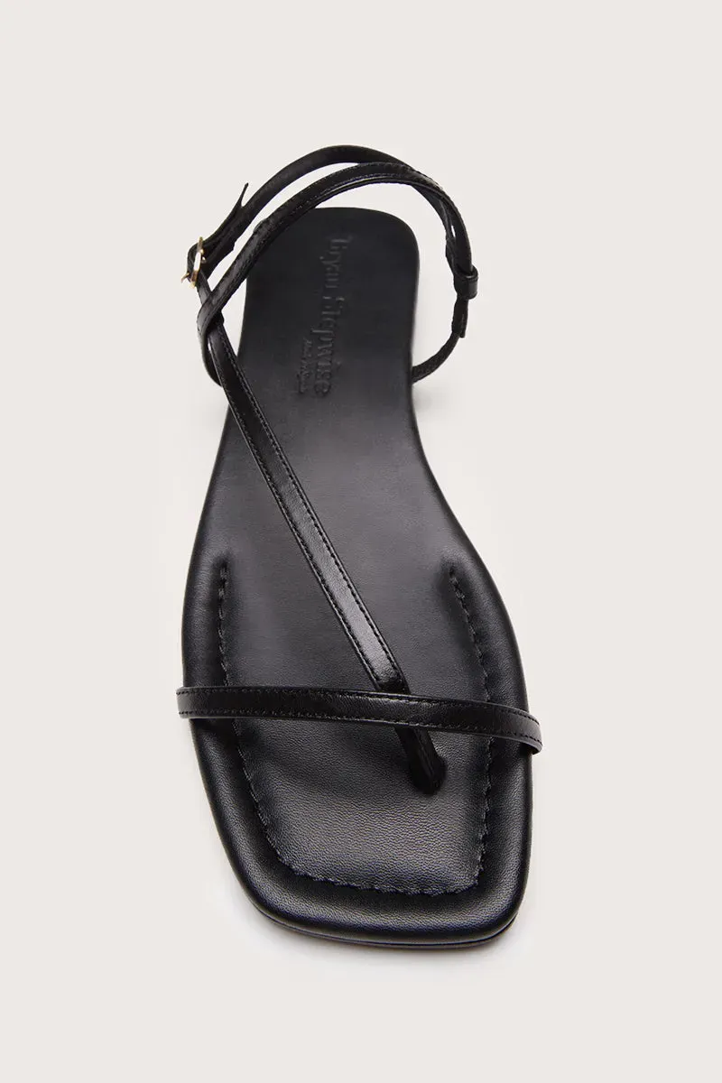 Bryan Stepwise Siena sandalen zwart leer plat