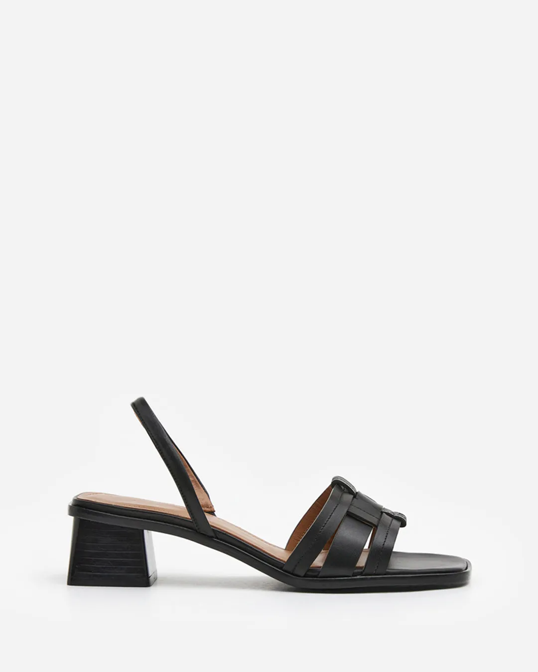 Flattered Freja sandalen zwart leer middenhak