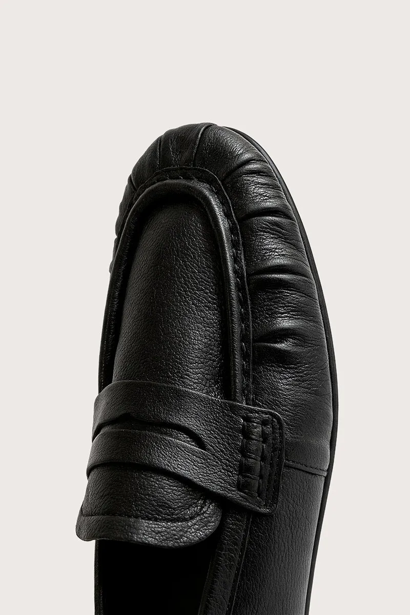 Bryan Stepwise Cira mocassins zwart leer geplooid