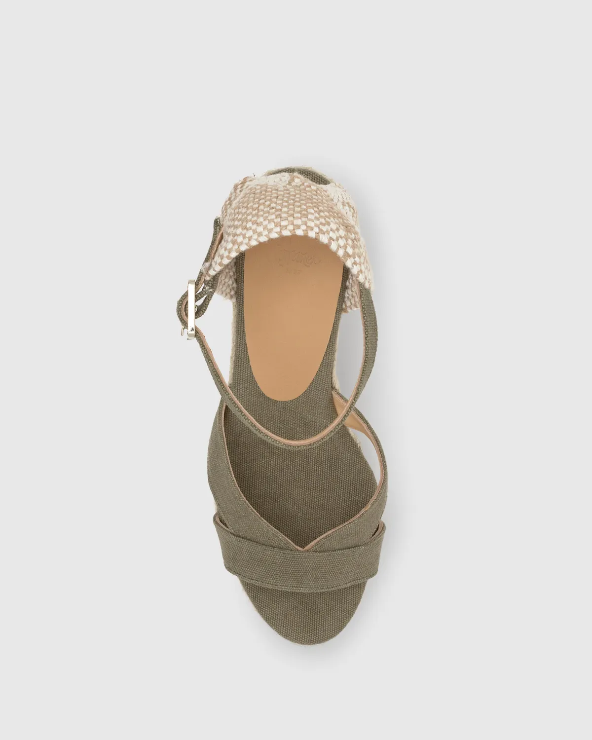 Castañer BRUNA/8ED/002 sandalen olijf katoen