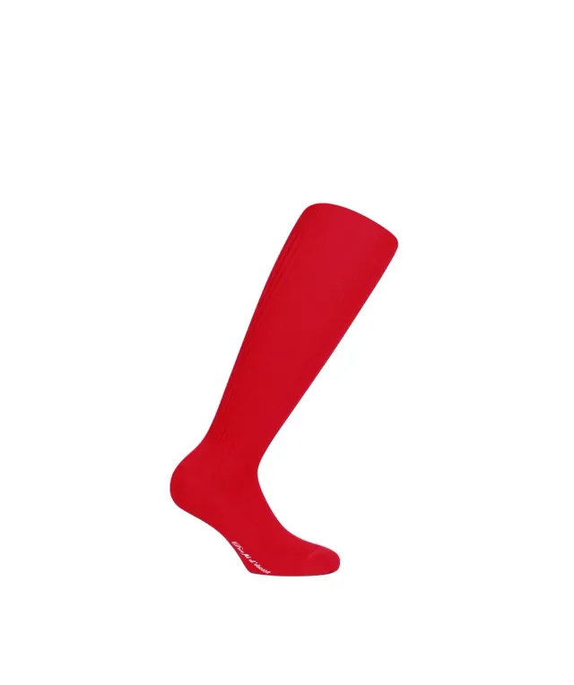 Finsbury Red kniekousen rood katoen