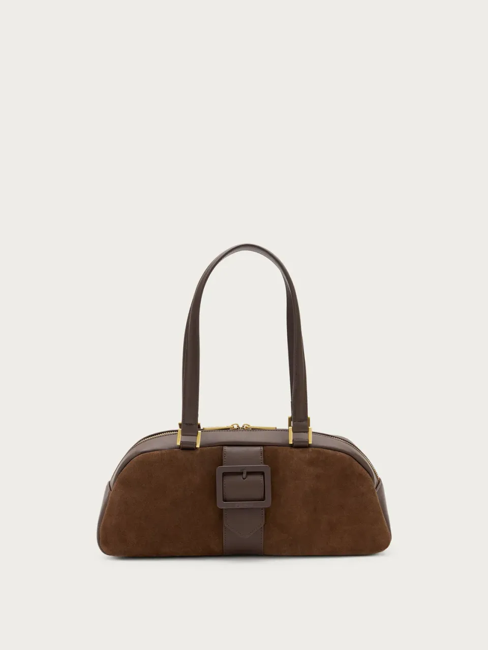 Frau schoudertas bruin suède medium baguette