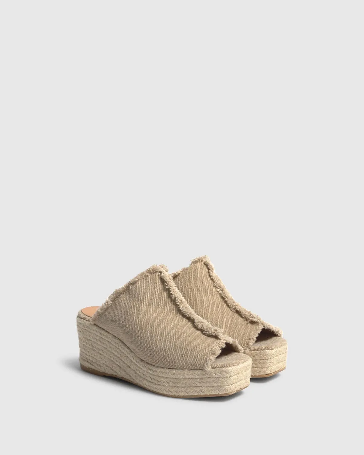 Castaner Queral 002 espadrilles muiltje zand canvas 6 cm