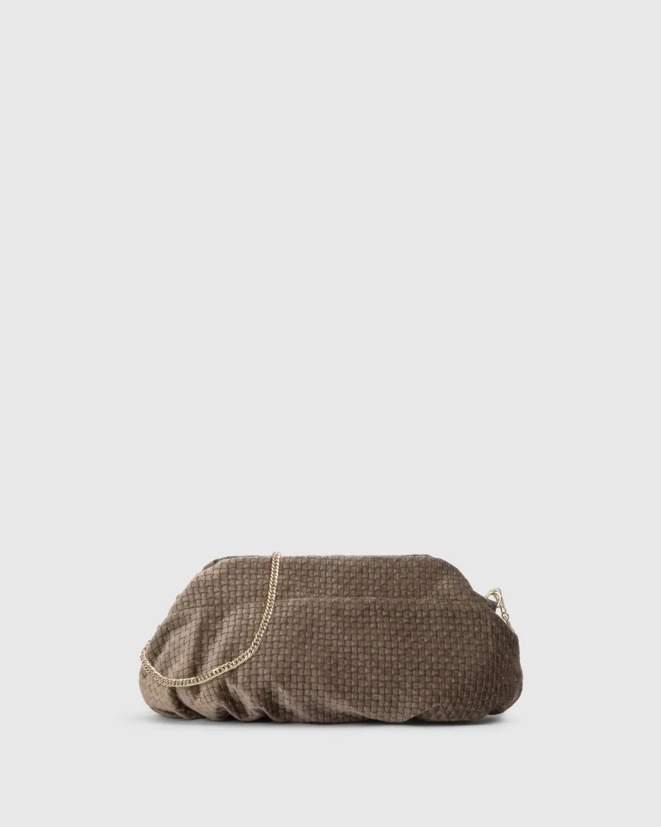 Castaner Small Victoire 311 clutch donkerbruin fluweel
