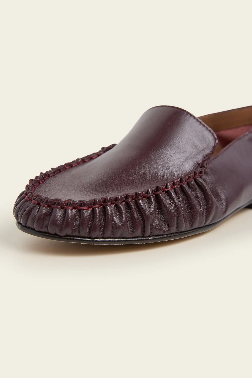 Flattered Bon Bon loafer leer burgundy instapper
