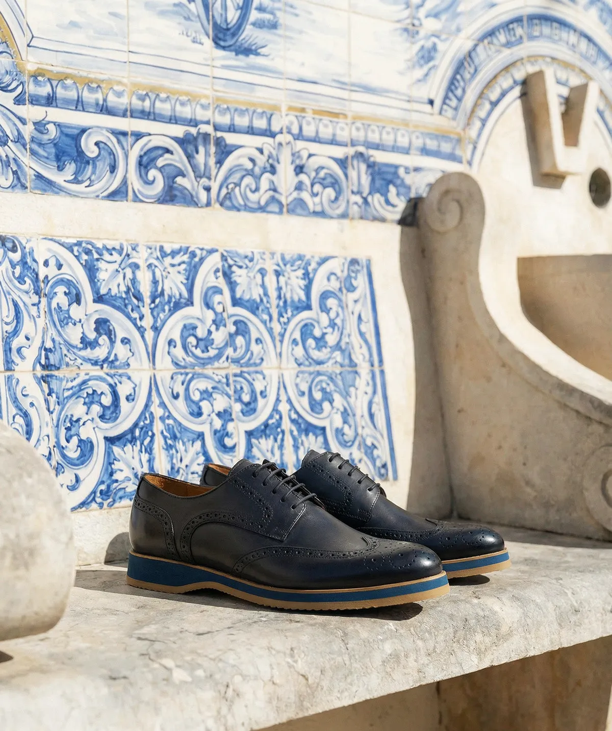 Finsbury Elias derby schoenen blauw leer midnight blue