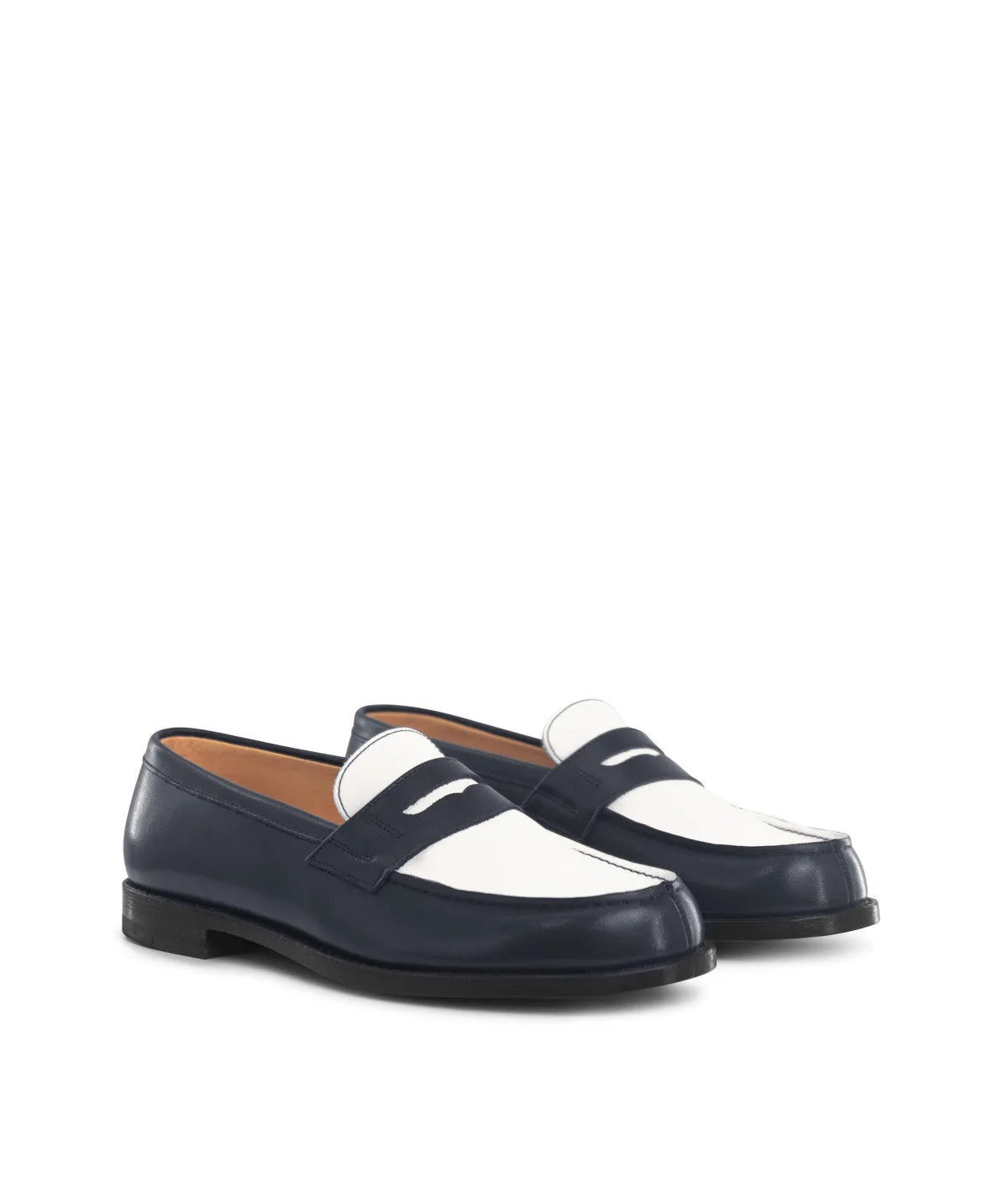 Finsbury Lilou loafer navy wit tweekleurig leer
