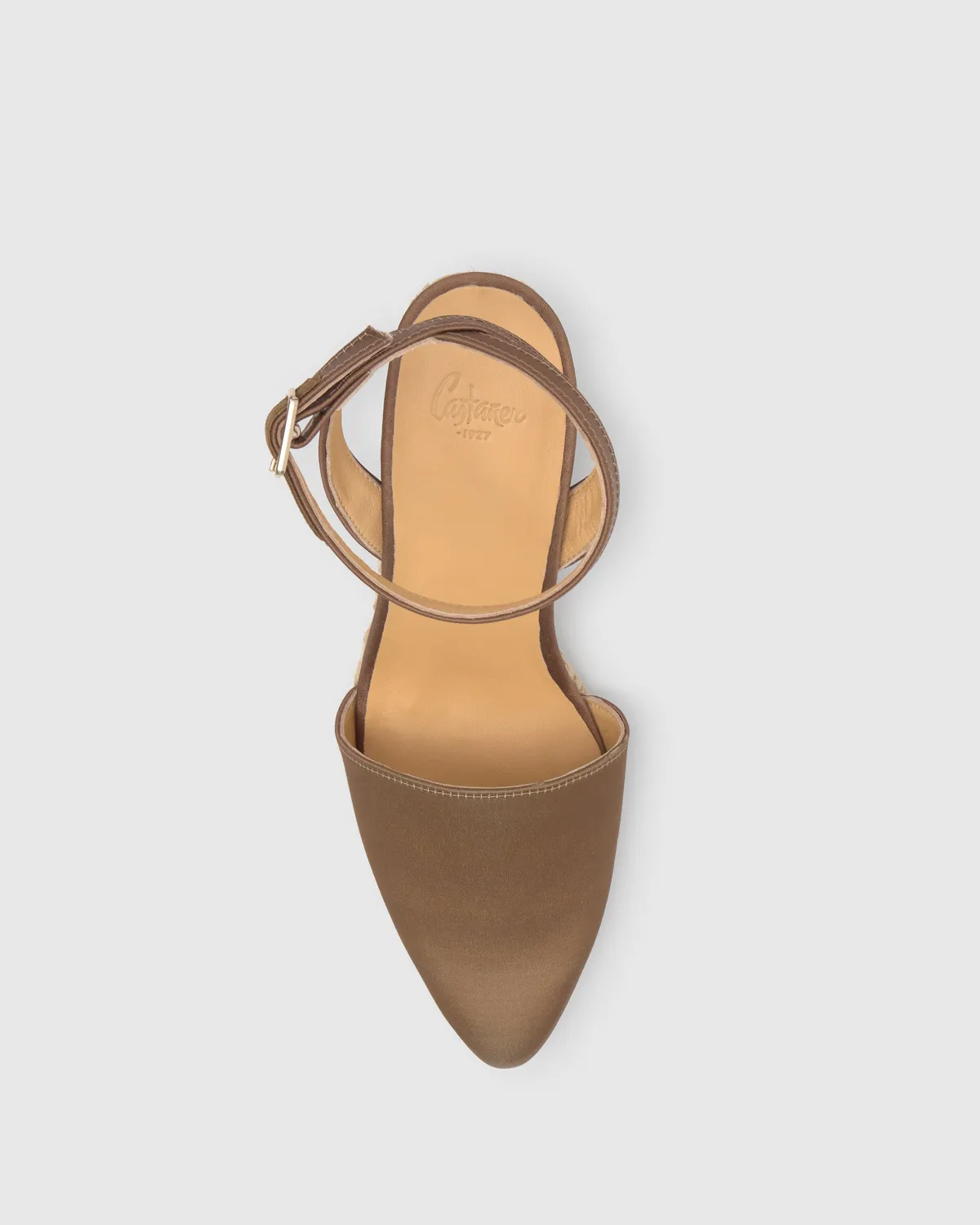 Castaner Judi/006 dames espadrilles moka satijn 8cm