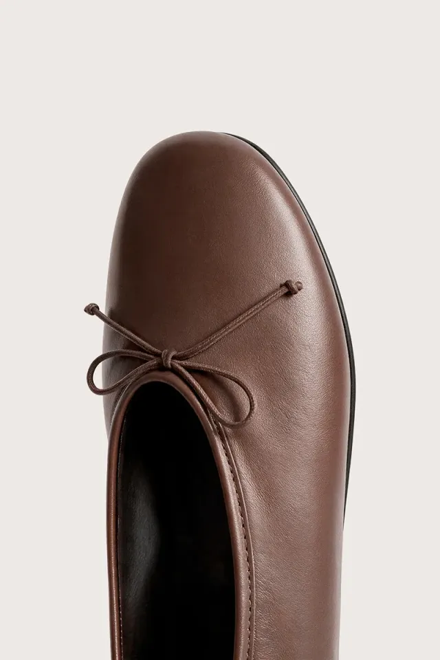 Bryan Stepwise Alessia ballerina flat brown leer