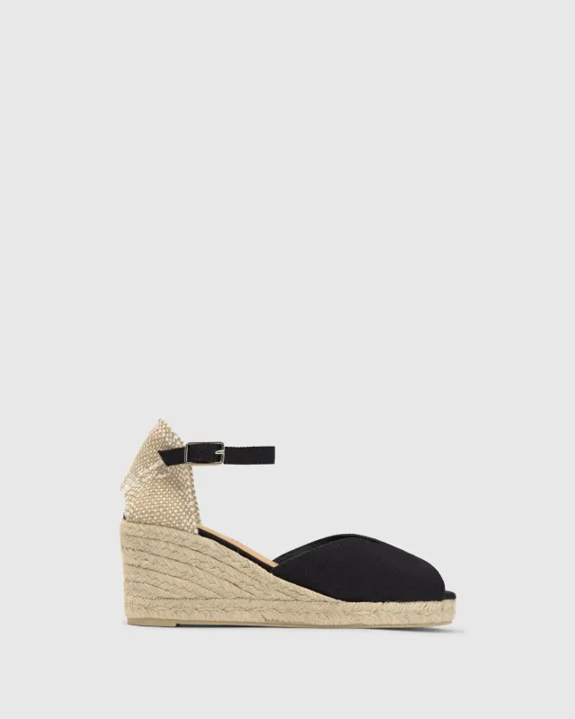Castaner Bianca 6/001 sleehaksandalen zwart canvas
