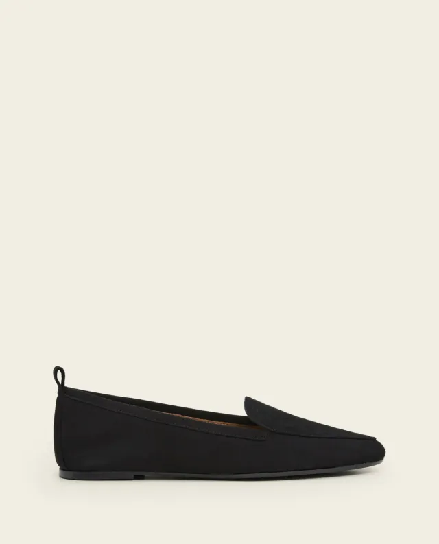 Flattered Cajsa Suede Black loafers zwart lage hak