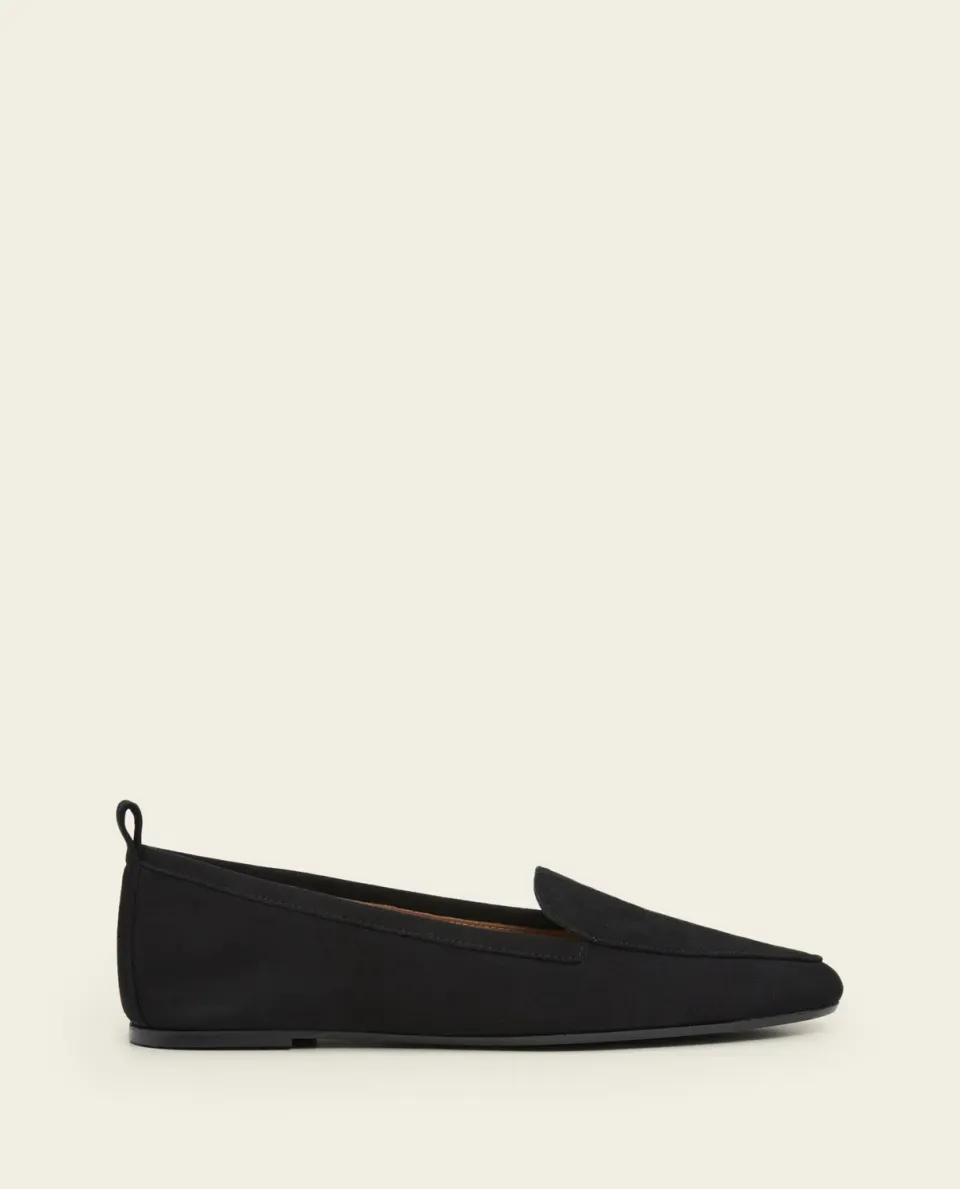 Flattered Cajsa Suede Black loafers zwart lage hak