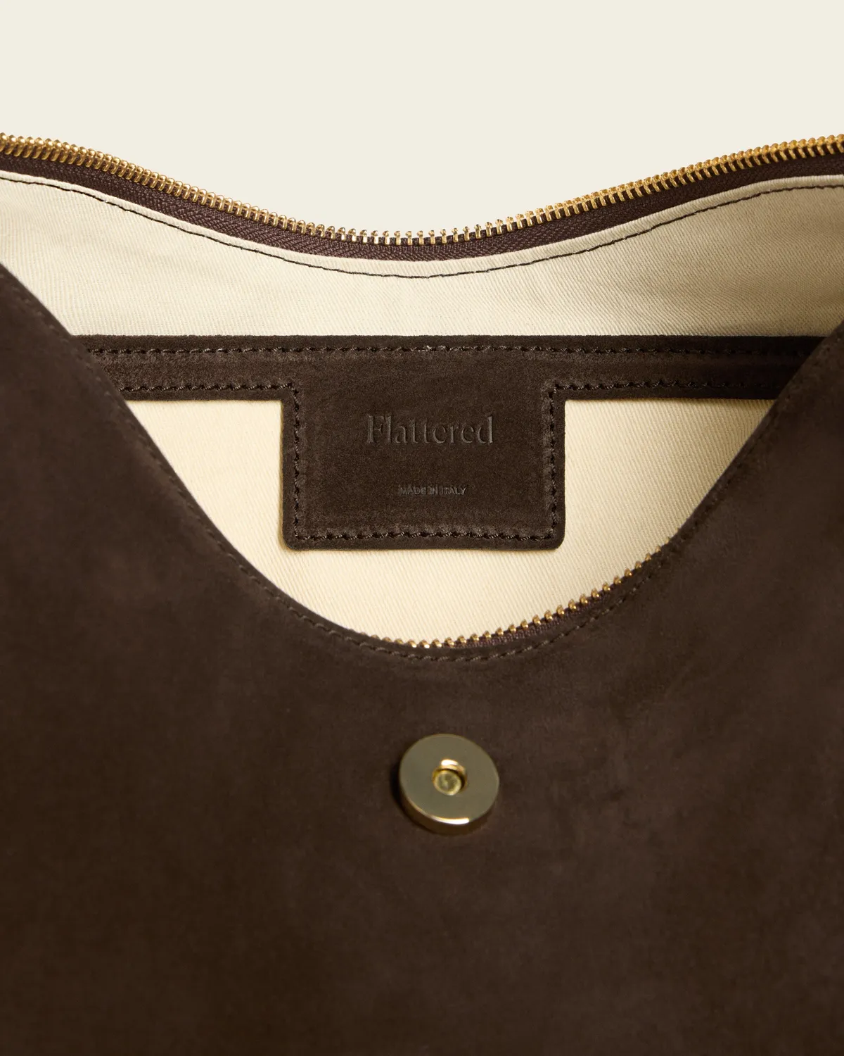 Flattered Gaia Handbag Suede Chocolate handtas