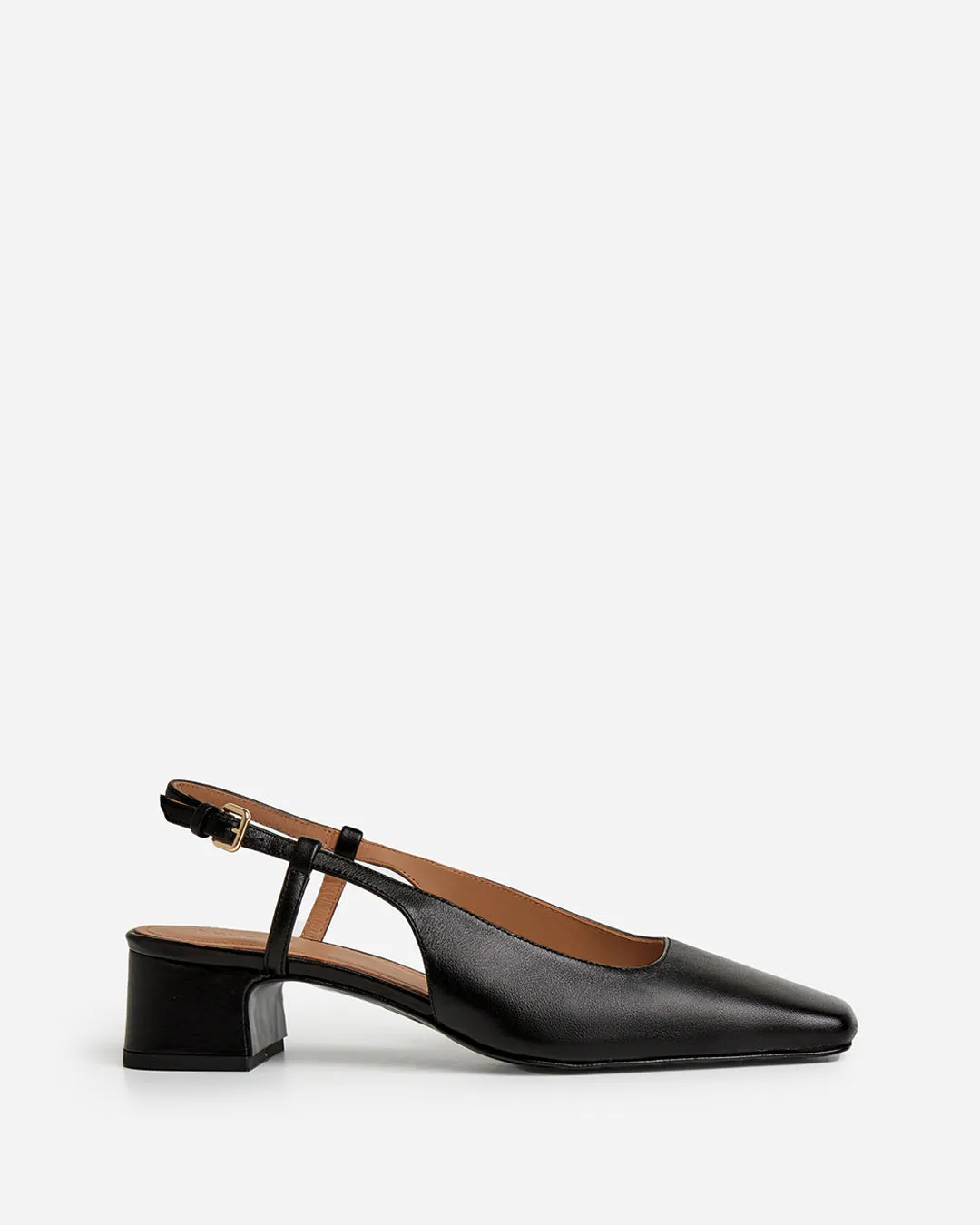 Flattered Elin Leather Black pumps zwart leer