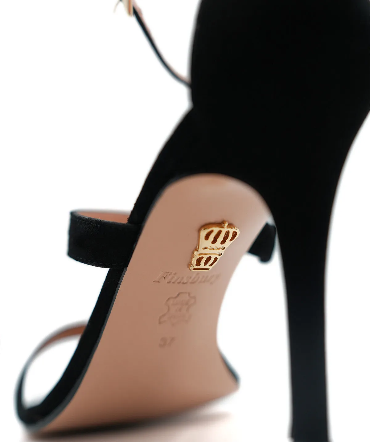 Finsbury Elsa sandalen zwart suede 9 cm hak