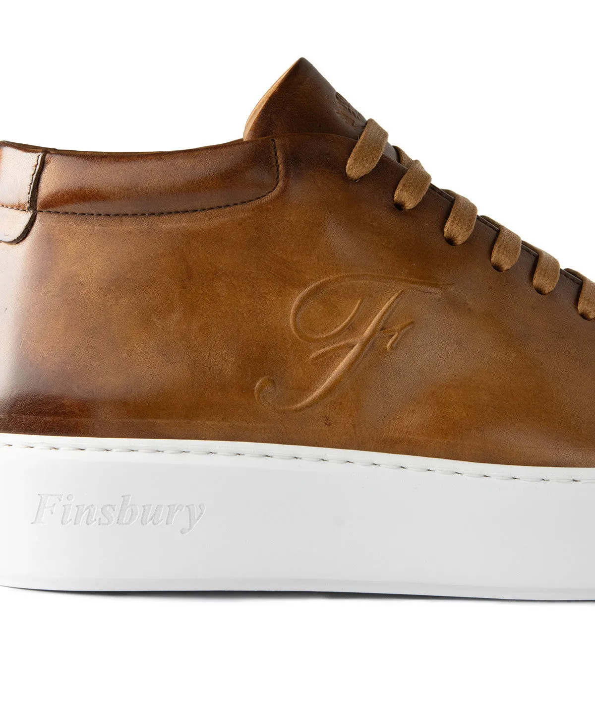 Finsbury Modena High Sneakers Goud Leer Heren