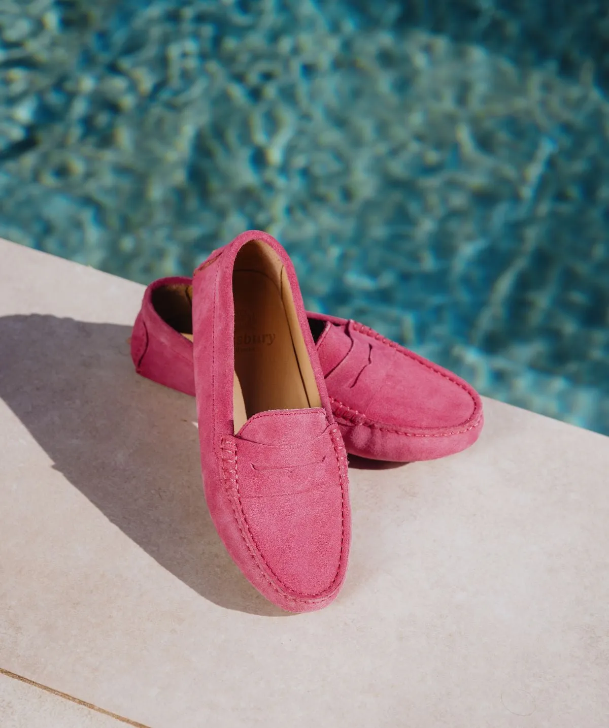Finsbury Arlequin Loafers Roze Velours