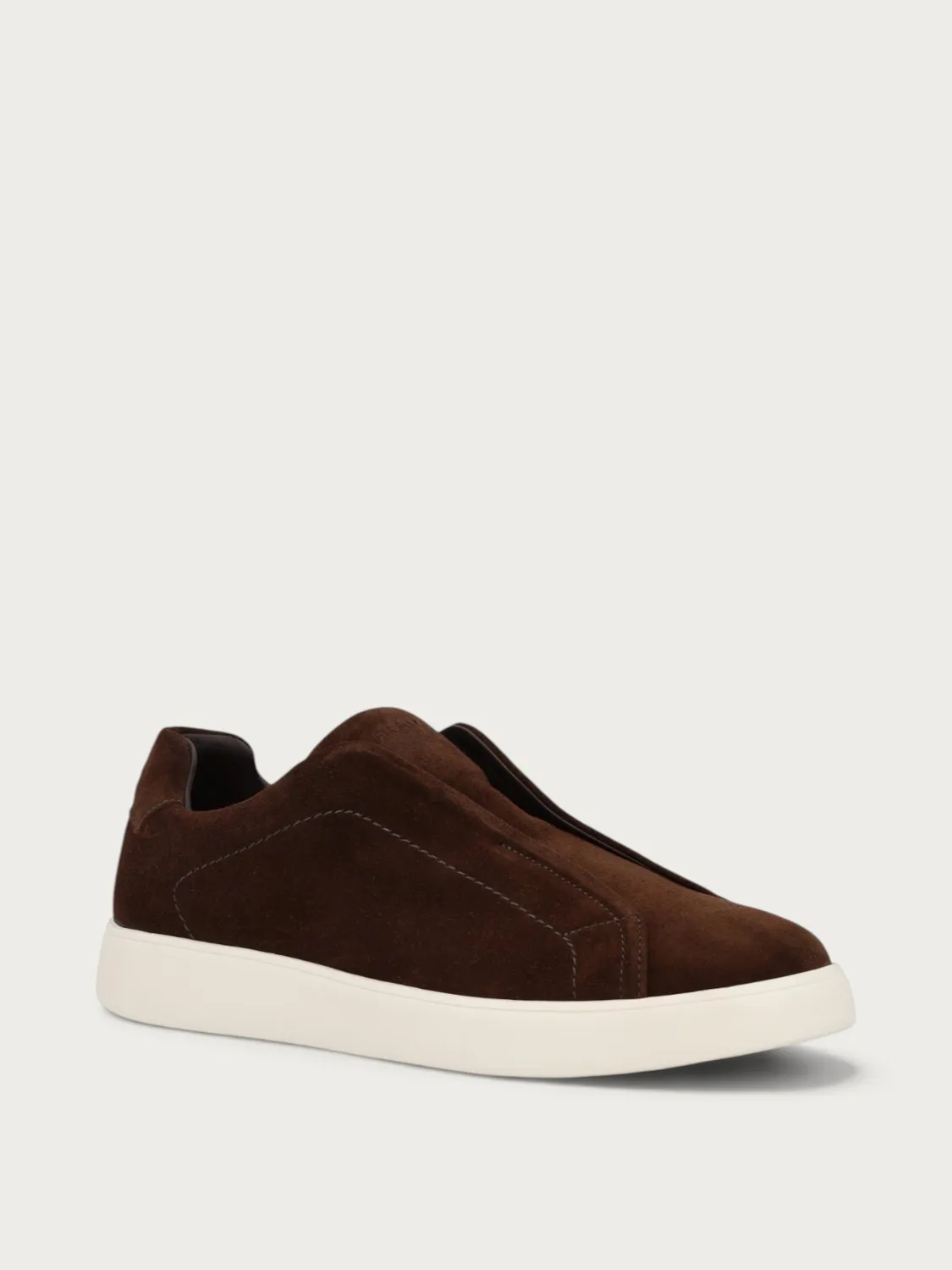 Frau Verona suède slip-ons heren bruin dikke zool