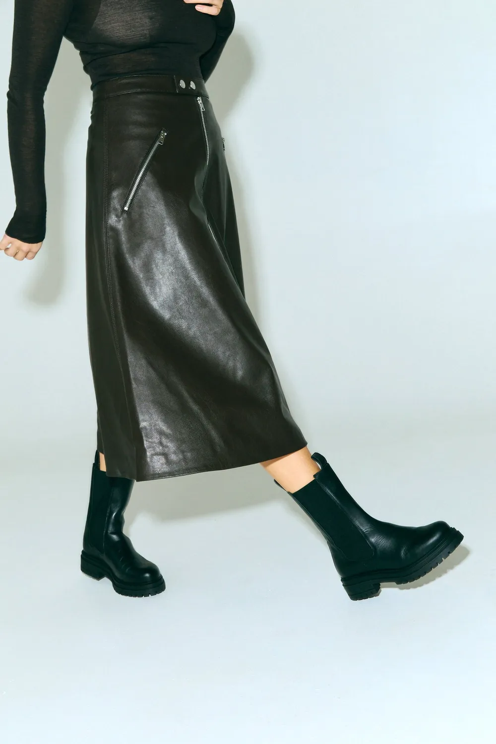 Jutelaune Alberta Black chelsea boots zwart leer