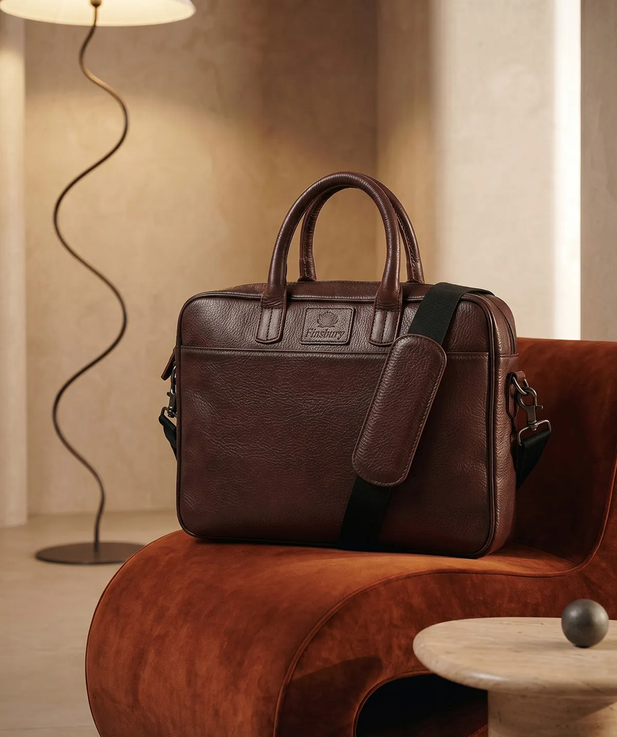 Finsbury aktetas bordeaux nerfleer laptop