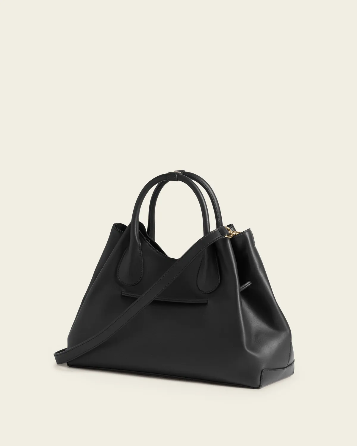 Flattered Maris shopper zwart leer hengsel