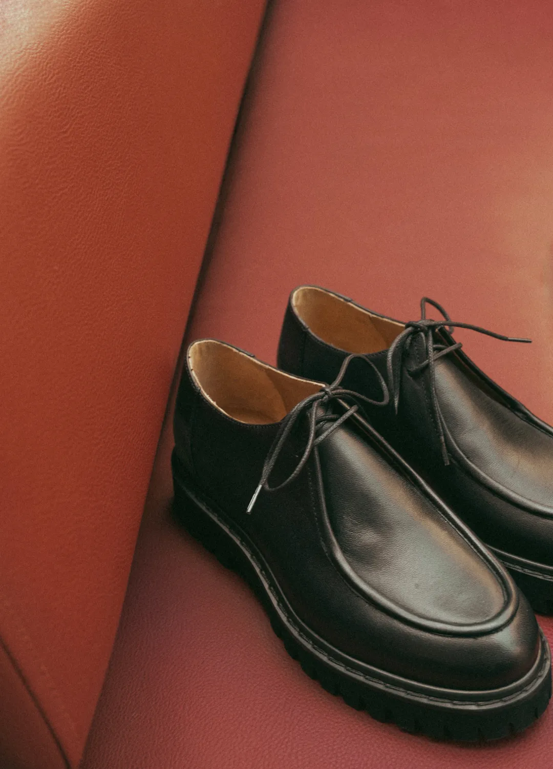 Flattered Marlon loafers zwart leer rubberen zool